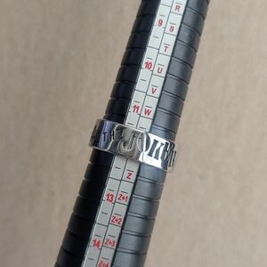 Silver Tone Engraved Band Ring. Joker Hahah. Size 12.